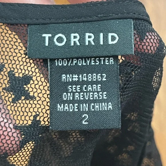 Torrid women's star print long line mesh grunge blouse top sz 2 - Picture 7 of 8